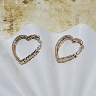گوشواره زنانه ژوپینگ قلب طلایی ضد حساسیت همراه جعبه