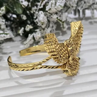 دستبند النگویی عقاب طلایی استیل همراه جعبه