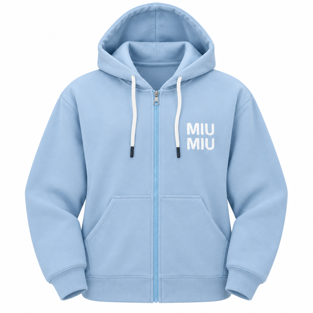 سویشرت زیپدار پنبهای MIU MIU مدل کلاهدار