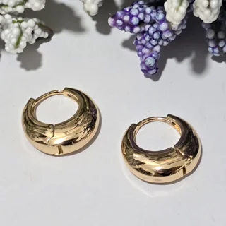 گوشواره حلقه‌ای زنانه ژوپینگ (Xuping) مدل توپر پهن