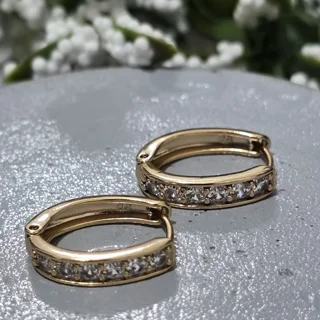 گوشواره حلقه‌ای زنانه ژوپینگ (Xuping) مدل نگین‌دار