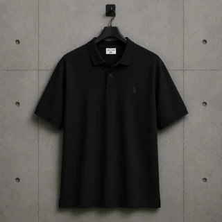 پولوشرت مردانه مشکی سوزنی سایزبندی 3XL تا 4XL