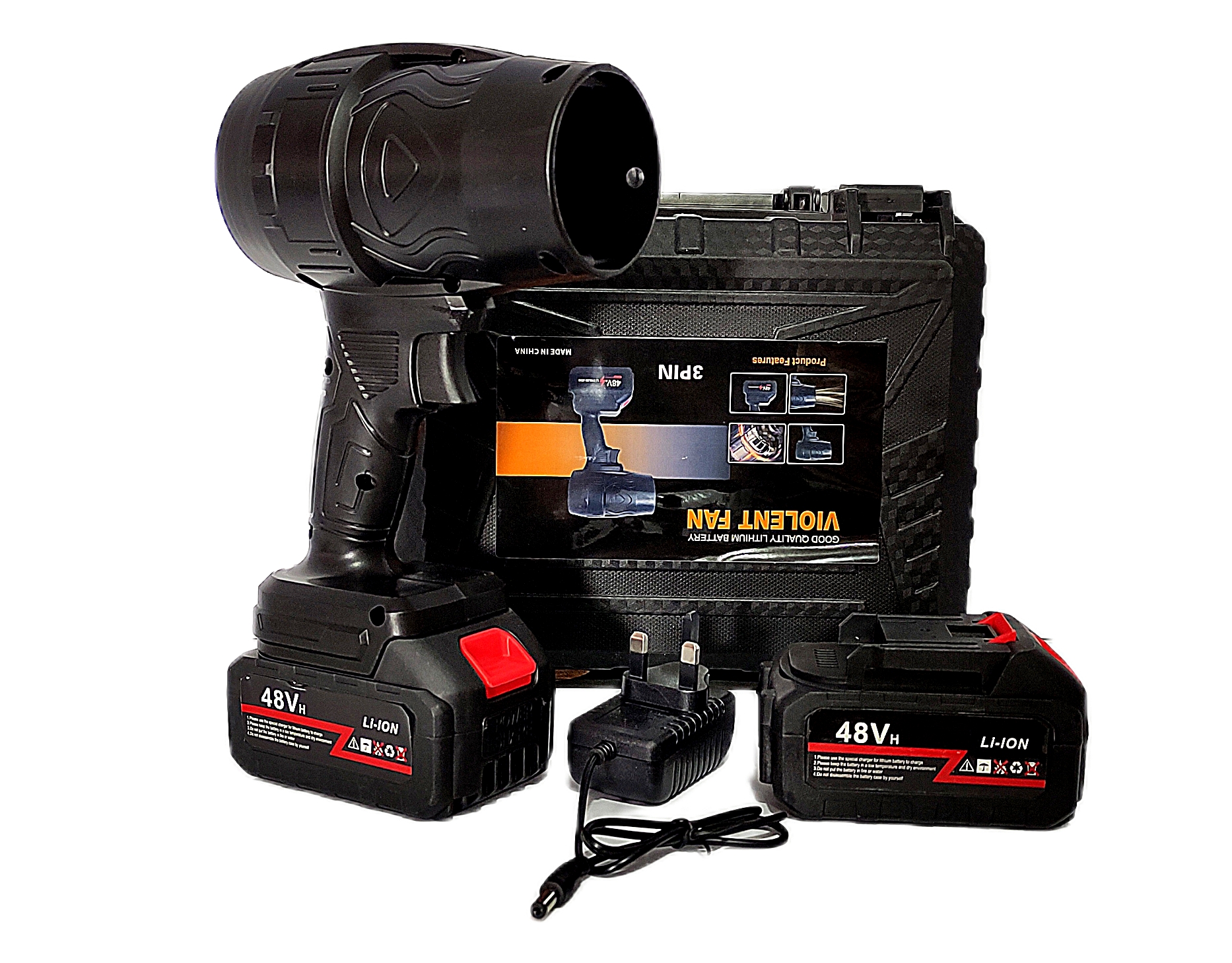 جت فن (بلوور ) violent fan همراه با 2 باتری شارژی و کیف مخصوص مدل 48V دمنده قابل حمل Turbojet