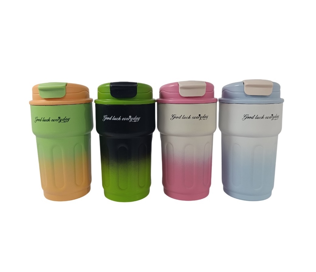 تراول ماگ استیل 500میلی لیتر مدلGood Luck . Everyday طراحی گرادیانی با نمایشگر دما کد 139