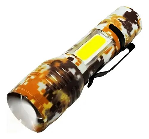 چراغ قوه ارتشی کوچک با نور مهتابی  ( کرمی رنگ)